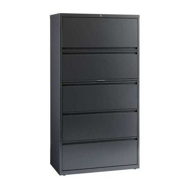 Hirsh 36" W 5 Drawer Lateral File Cabinet, Charcoal,  A4/Legal/Letter 17641