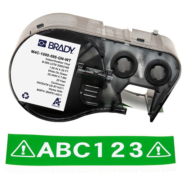 Brady Label/RibbonCartridge,Green,Gloss,1inW M4C-1000-595-GN-WT