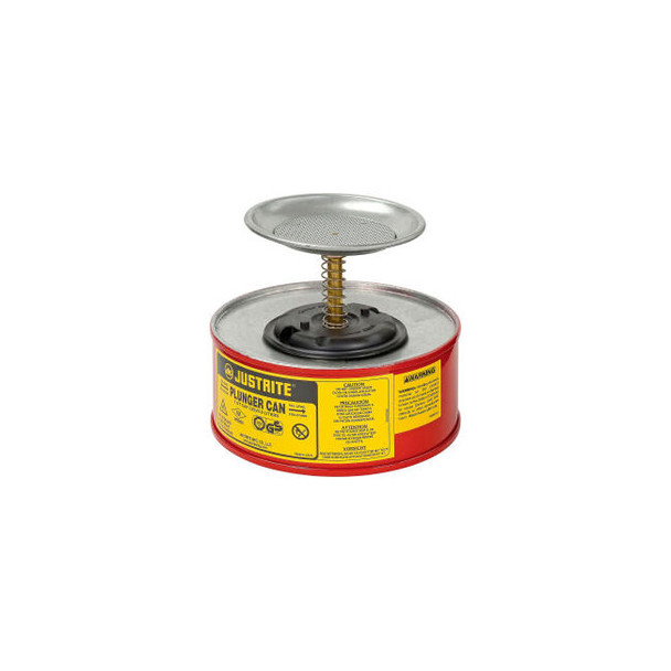 Justrite Safety Plunger Can - 1 Quart Steel 10108