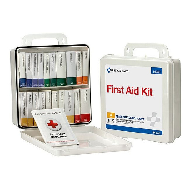 First Aid Kit and Housing, Plastic 130 Components, 50 People Served