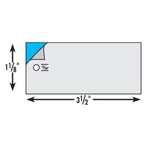 Blank Tag, Aluminum, 1 1/8 in H x 3 1/2 in W, Silver, Rectangle, 25 PK
