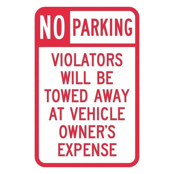 Lyle Tow Zone No Parking Sign,18" x 12, T1-1061-DG_12x18 T1-1061-DG_12x18