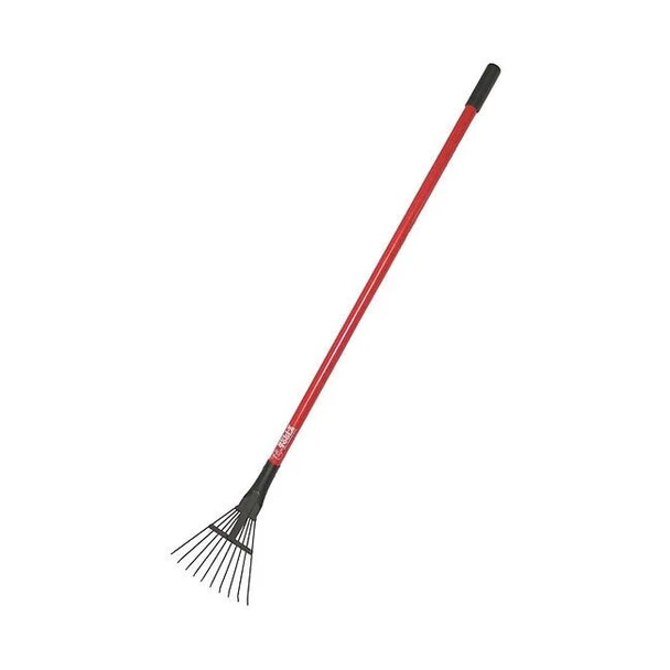 Bully Tools 8 in Shrub Rake, 10 Tines, 59-1/2 in L Fiberglass Handle 92317