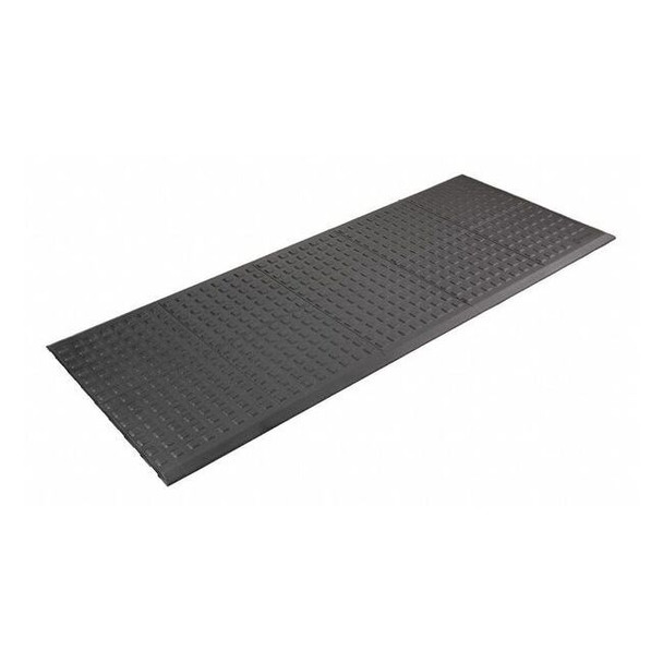 Interlocking Antifatigue Mat Tile, 5/8 in Thickness, Polyurethane, Black