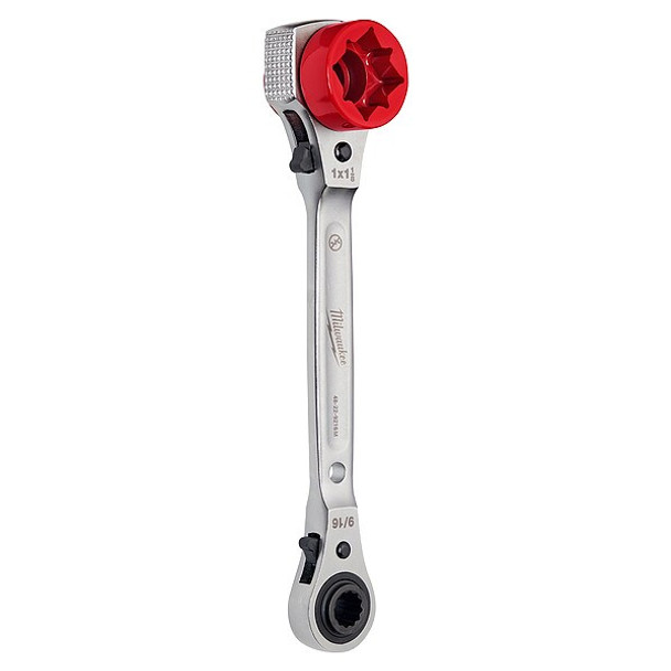 Lineman's 5in1 Ratcheting Wrench with Milled Strike Face