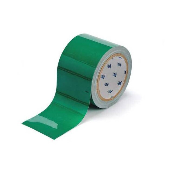 Floor Marking Tape, Polyester, No Legend, Green, 3 in W., 8 mil Thickness