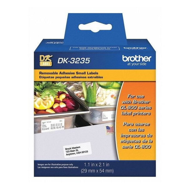 Brother Label Tape Cartridge, White, Labels/Roll: 800 DK3235