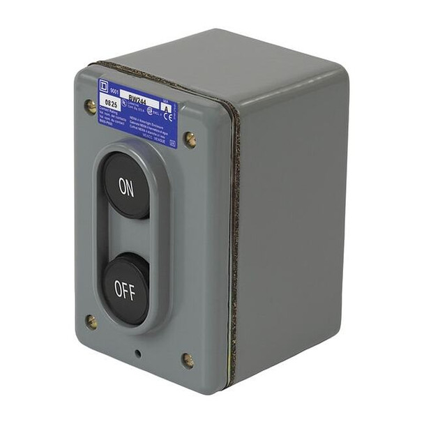 Schneider Electric ControlStation,Dead-End,2Buttons,Blk 9001BW256