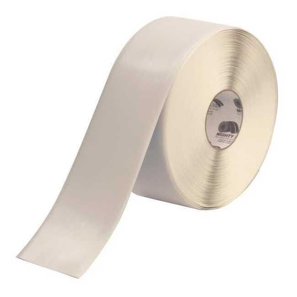 Floor Marking Tape, vinyl, No Legend, White, 4 in W., 55 mil Thickness