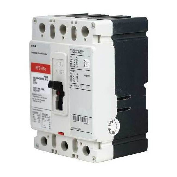 Molded Case Circuit Breaker, HFD Series, 60A, 3 Pole, 600V AC, 100kA at 240V AC