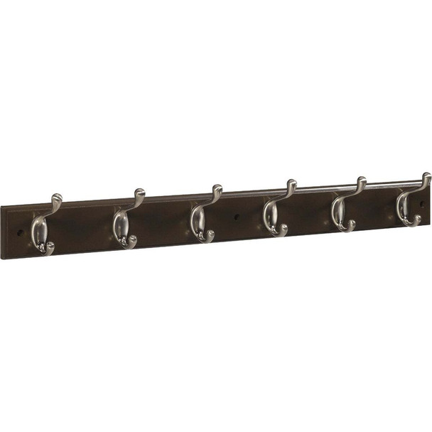 Stanley 27 In. Satin Nickel/Walnut Hook Rail S827-113