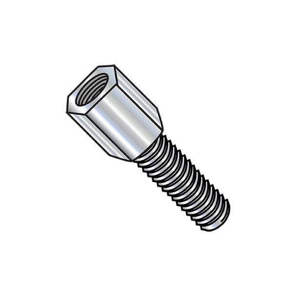 Jack Screw Standoff, #4-40 Thrd Sz, 3/16 in L, Steel Zinc Plated, 2000 PK