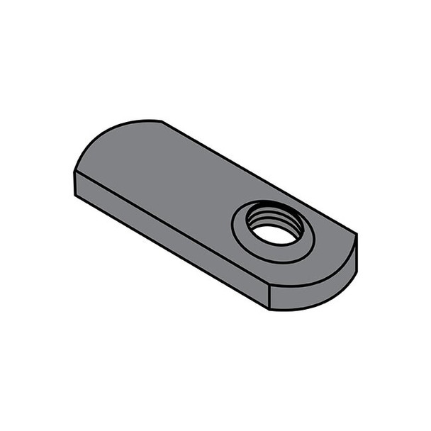 Tab Weld Nut, #10-24, Steel, 0.453 in Wd, 0.64 in Lg, 0.098 in Ht, 1000 PK
