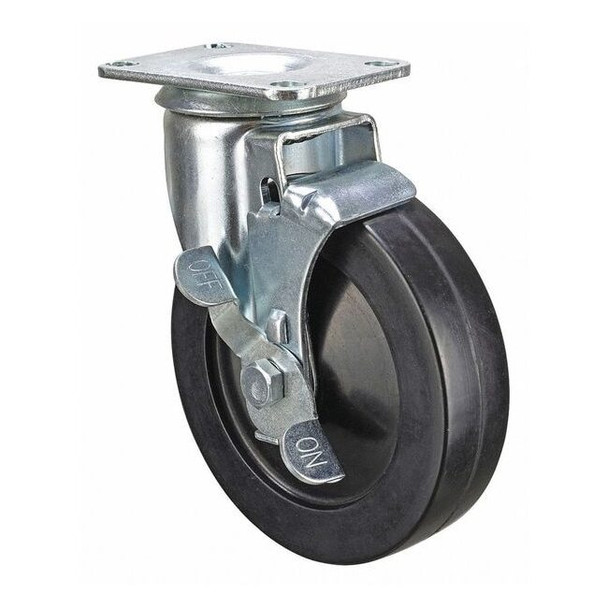 Swivel NSF-Listed Plate Caster w/Brake,240 lb,NSF-Listed Plate Type B