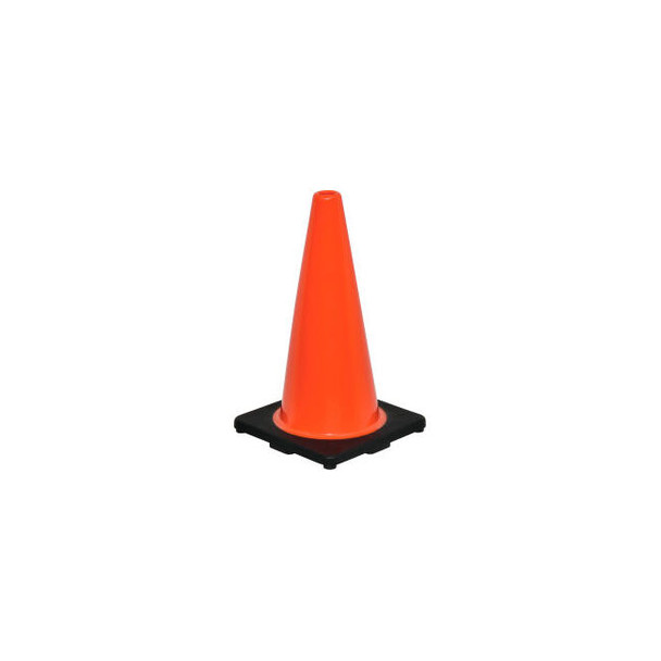 Global Industrial 18"" Traffic Cone Non-Reflective Black Base 3 lbs