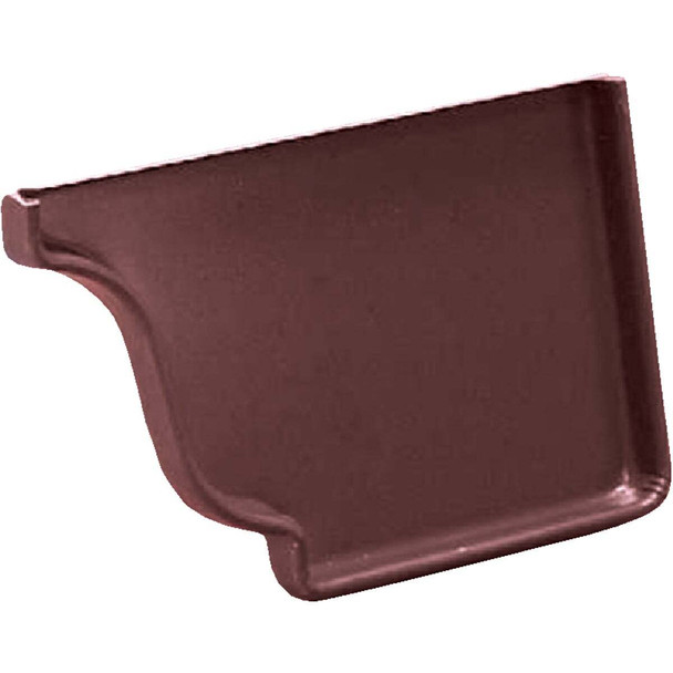 Amerimax 5 In. Galvanized Brown Right Gutter End Cap 3320619