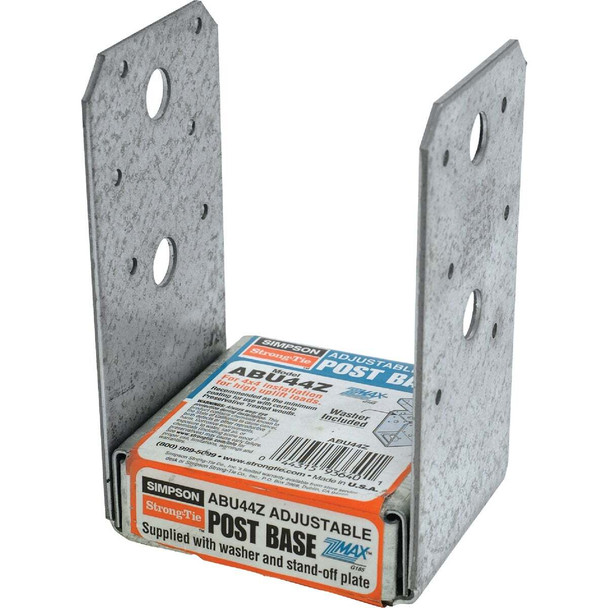 Simpson Strong-Tie ZMAX 4 In. x 4 In. 12 ga Post Base ABU44Z Pack of 12