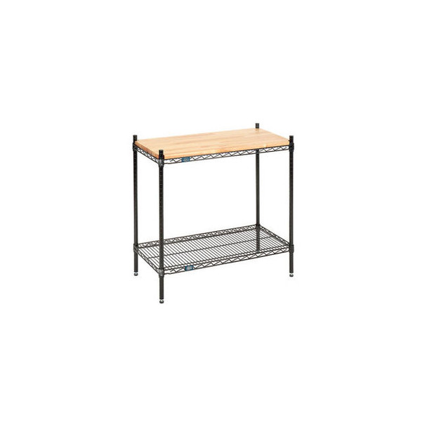 Nexel 2 Shelf Black Epoxy Wire Shelving Display Unit Starter 36""W x 14""D x 34"