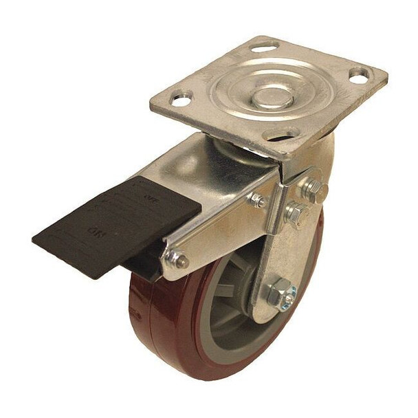 NSF-Listed Plate Caster,770 lb. Ld Rating,Roller