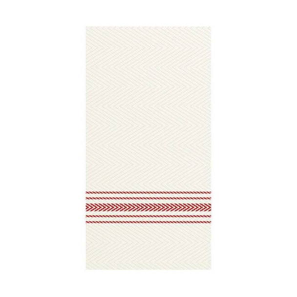 Hoffmaster White/Red Dinner Napkin,1/8 Fold,PK100 FP1110