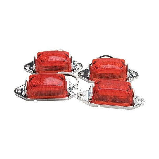 Roadpro LED Clearance/Marker Lights, Red, 1.75x1 RP-1445R/4P