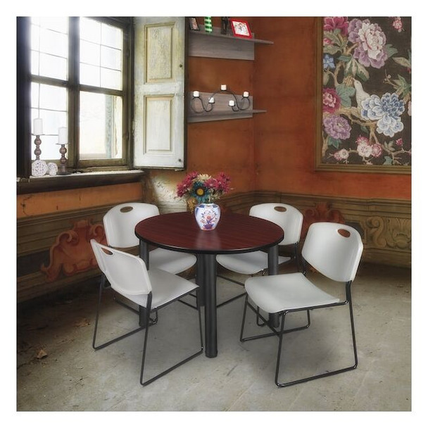 Kee Round Table & Chair Set, Wood, Metal, Polypropylene Top