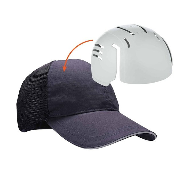 Ergodyne Standard Baseball Cap, Hat w/ Insert, Navy 8946-KIT
