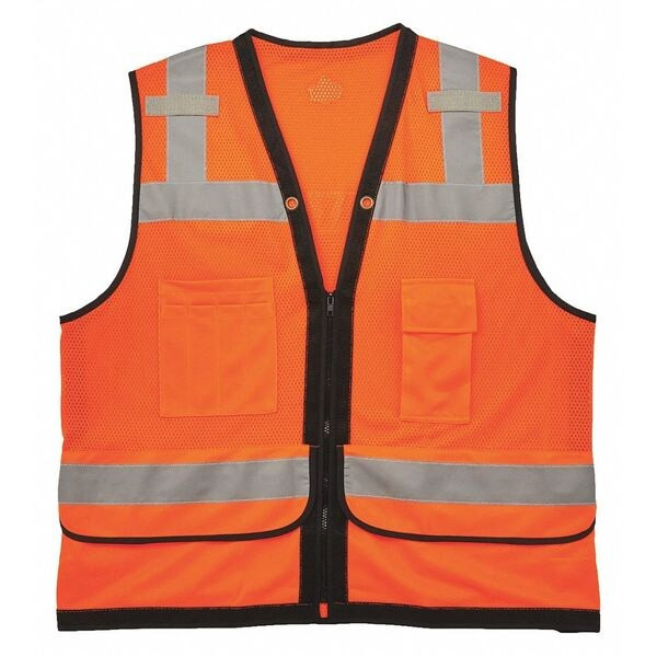 Ergodyne Safety Vest,Surveyor,HD,Mesh,Or,2X/3X 8253HDZ