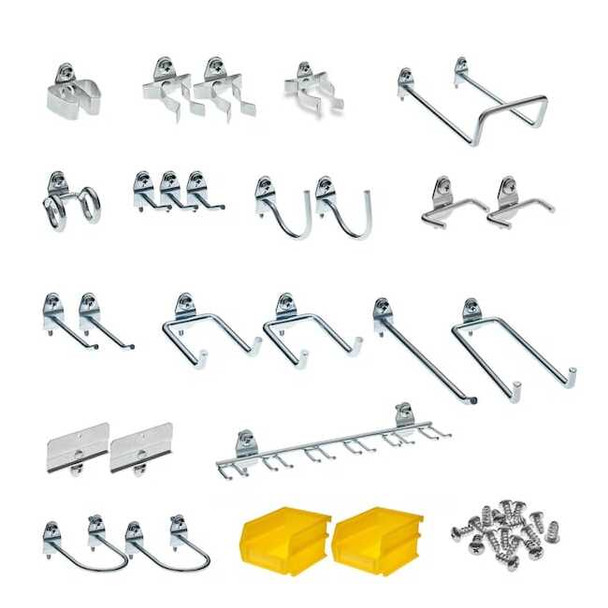 26 pc. Pegboard Hook & Bin Assortment for 1/8 In. and 1/4 In. Pegboard