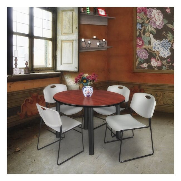 Kee Round Table & Chair Set, Wood, Metal, Polypropylene Top