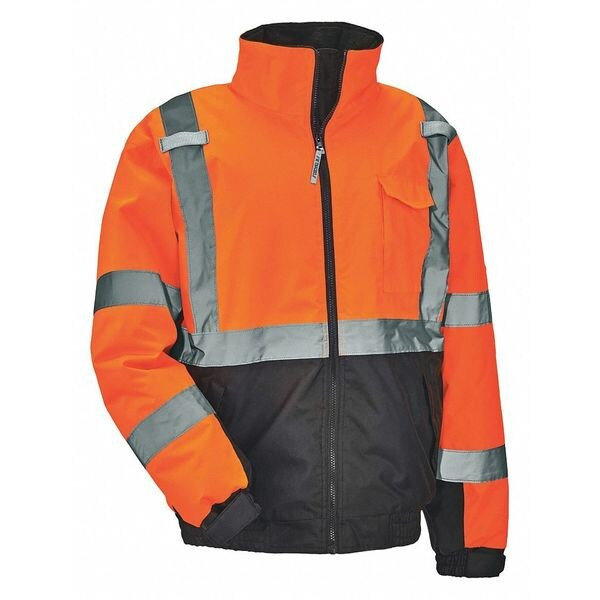 Quilted Bomber Jacket, 300D Oxford Polyester, Class 3 Type R, Hi-Viz Orange, 5XL