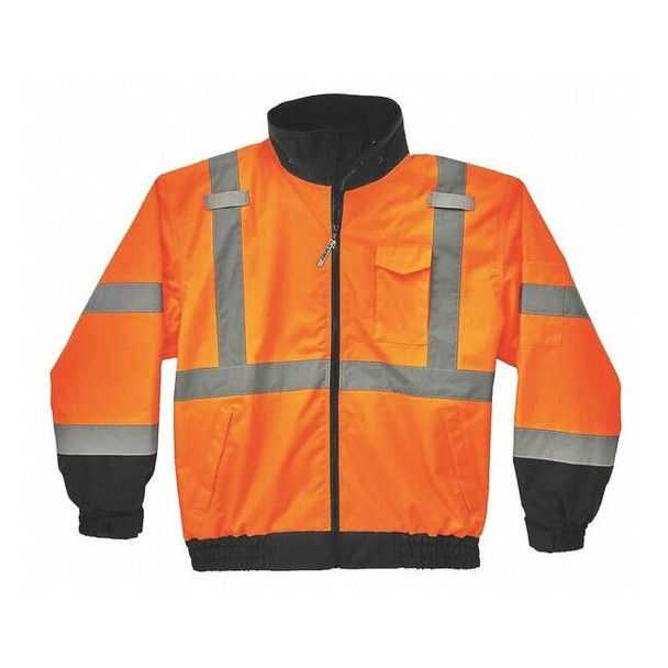 Hi-Vis 2-in-1 Bomber Jacket, Oxford Polyester, Class 3 Hi-Viz Orange, 4XL
