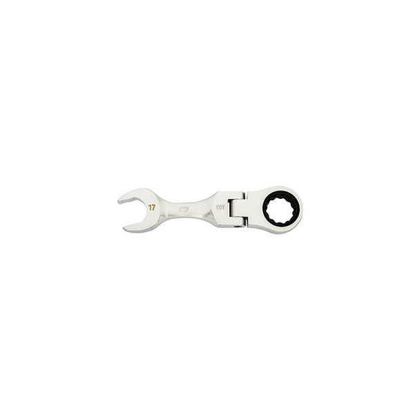 17mm 90-Tooth 12 Point Stubby Flex Combination Ratcheting Wrench 86867