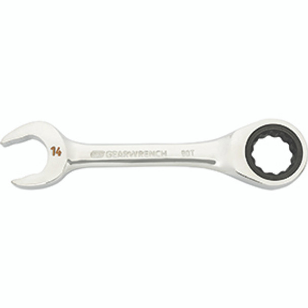 14mm 90-Tooth 12 Point Stubby Combination Ratcheting Wrench 86844
