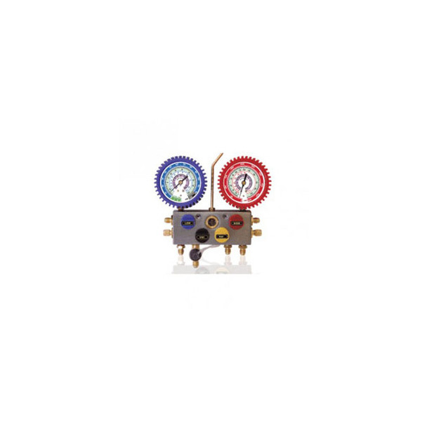 R410a, R22, R404a Aluminum 4-Way Manifold with 60" Hoses and 2-1/2" Gauges 96261