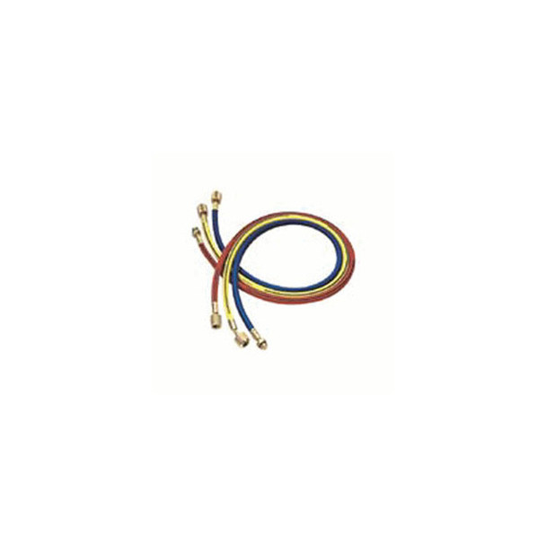 96" Nylon Barrier Charging Hose Set with 1/4” SAE Automatic Shut-Off Valve Fitting 46396