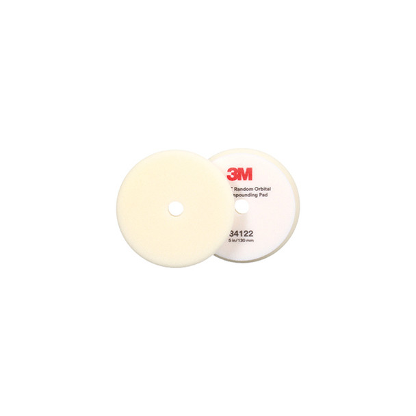 3M Perfect-it Random Orbital Foam Compounding Pad 34122, Coarse, White, 5 in (130 mm) 34122