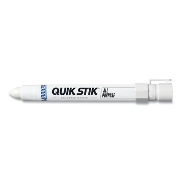 Quik Stik All Purpose Solid Paint Marker, 11/16 in Tip, 6 in L, White 61051