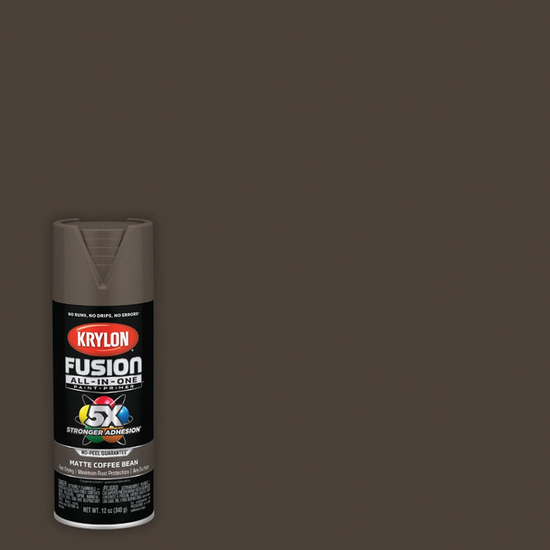 Krylon Fusion All-In-One 12 Oz. Matte Spray Paint, Coffee Bean K02900007