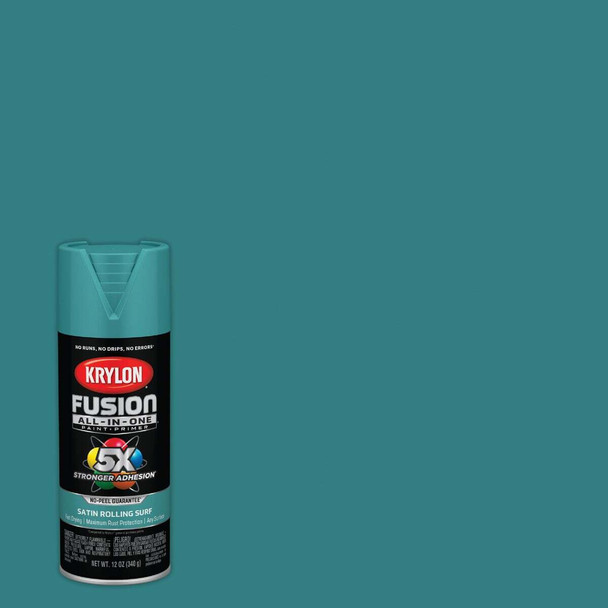 Krylon Fusion All-In-One 12 Oz. Satin Spray Paint, Rolling Surf K02747007