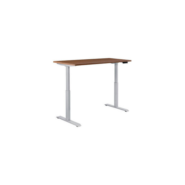 Interion Electric Height Adjustable Desk 48""W x 30""D Walnut W/ Gray Base