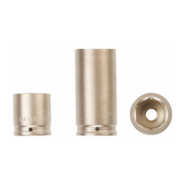 3/4 in Drive Impact Socket Deep Socket, Natural, Nkl Alm Brz,Natural,1 1/2 in