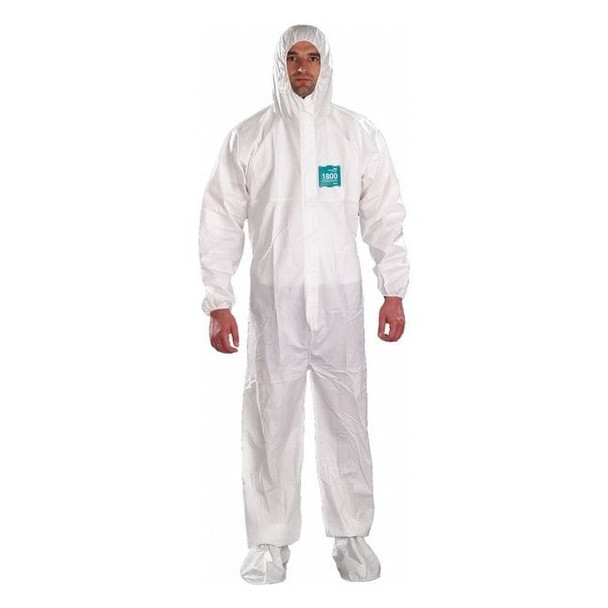 Ansell Hooded Coverall, 4Xl, White, Microporous Laminate WH18-B-92-107-08