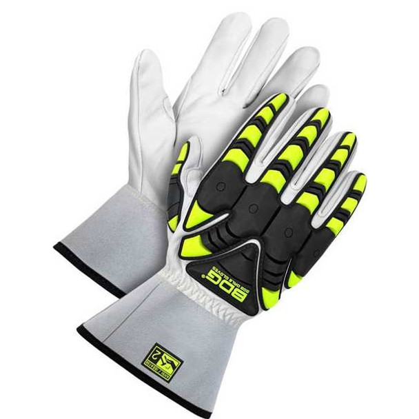 Bdg Leather Gloves,Black/White/Yellow,M 20-1-1873-M Bdg Leather Gloves,Black/White/Yellow,M 20-1-1873-M