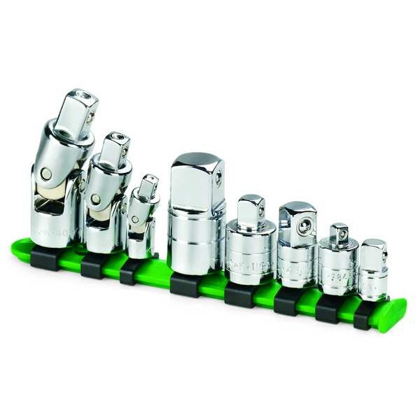 1/4", 3/8", 1/2" Drive Adapter Set, SAE, 8 pcs, Chrome