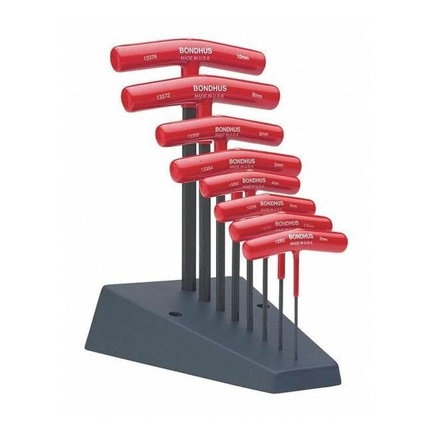 Bondhus 8 Piece Metric T-Shape Hex Key Set, 13389 13389