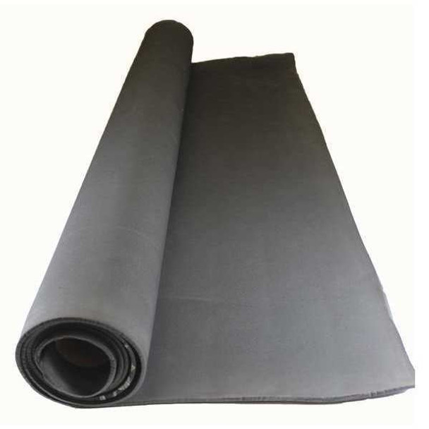 Foam Roll, Water-Resistant Closed Cell, 42 in W, 72 in L, 3/8 in Thick, Black