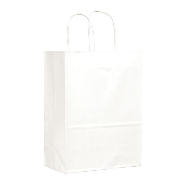Missy White Shopping Bag Flat Bottom, Twist Handle, Pk250