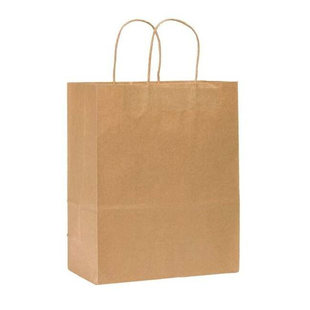 Missy Brown Shopping Bag Flat Bottom, Twist Handle, Pk250