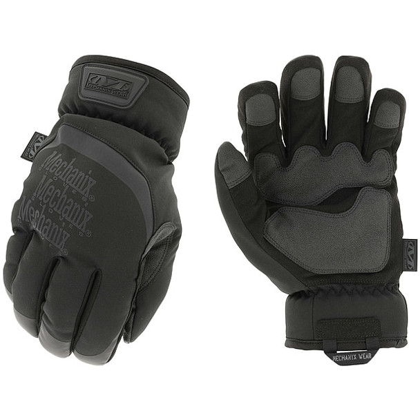 Coldwork Mechanics Style Gloves, Synthetic Leather Palm, Black